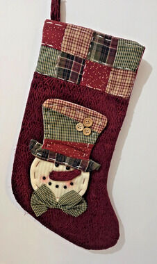 Dan Dee Collectors Choice 18" Snowman Christmas Stocking Rustic
